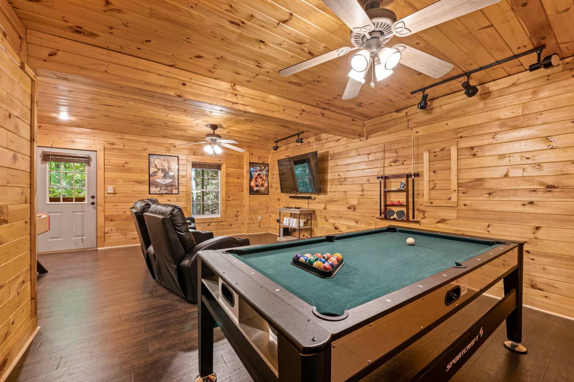 Game room with pool table